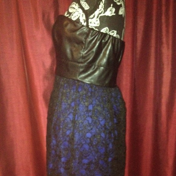 NWOT Black&Blue Lace Strapless Dress By Speechless - Picture 6 of 16